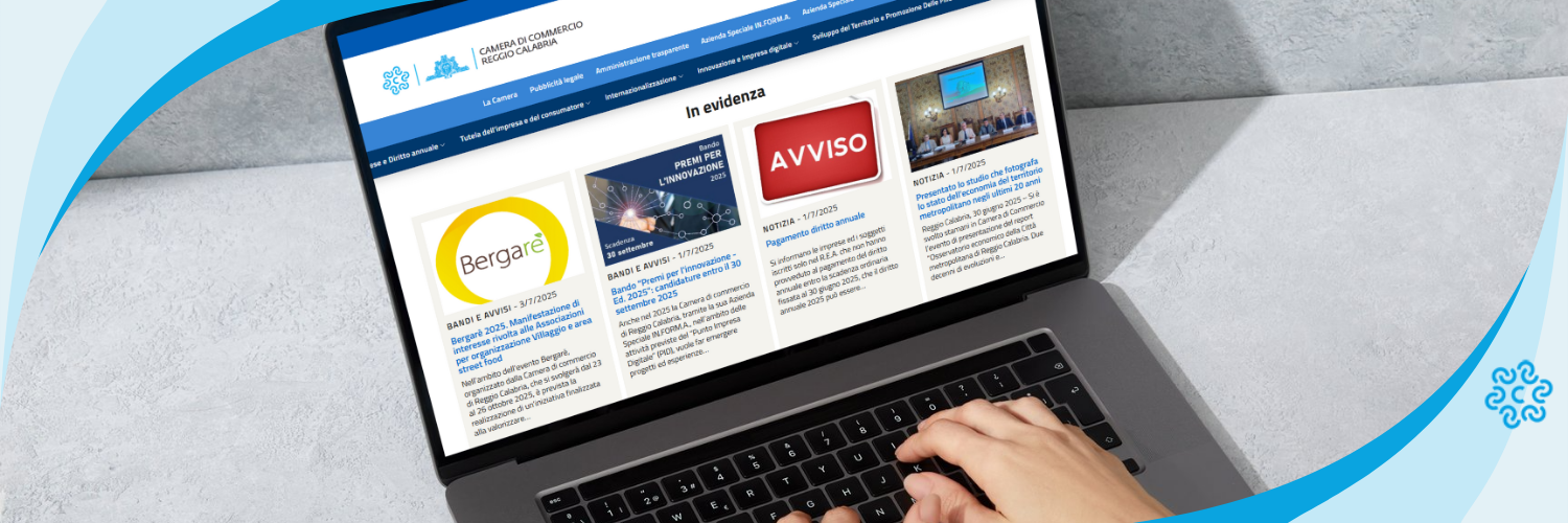 Copertina sito web CCIAA Reggio Calabria